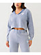 True Religion V Notch Blue Fog Wash Crop Hoodie - Thumbnail image 2 of 4