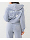 True Religion V Notch Blue Fog Wash Crop Hoodie - Thumbnail image 1 of 4
