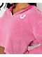 True Religion V Notch Very Berry Pink Wash Crop Hoodie - Thumbnail image 3 of 4