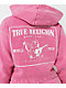 True Religion V Notch Very Berry Pink Wash Crop Hoodie - Thumbnail image 4 of 4