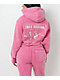 True Religion V Notch Very Berry Pink Wash Crop Hoodie - Thumbnail image 1 of 4