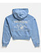 True Religion Vintage Blue Wash Crop Zip Hoodie - Thumbnail image 6 of 7