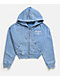 True Religion Vintage Blue Wash Crop Zip Hoodie - Thumbnail image 7 of 7