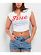 True Religion Vintage Logo Notch White Crop T-Shirt - Thumbnail image 1 of 3