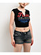 True Religion Vintage Logo V Notch Black Crop T-Shirt - Thumbnail image 1 of 3