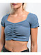 Unionbay Hollis Rib Knit Blue Crop T-Shirt - Thumbnail image 3 of 3