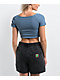 Unionbay Hollis Rib Knit Blue Crop T-Shirt - Thumbnail image 2 of 3
