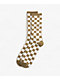 Vans Checkerboard Olive Brown Crew Socks - Thumbnail image 2 of 2