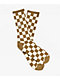 Vans Checkerboard Olive Brown Crew Socks - Thumbnail image 1 of 2