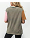 Vans Green, Pink, & Brown Striped Pocket T-Shirt - Thumbnail image 3 of 3
