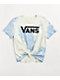 Vans Hypno Script White & Blue Tie Dye Tie Front T-Shirt