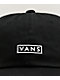 Vans Jockey Curved Bill Black Strapback Hat