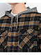 Vans Parkway II Black & Yellow Woven Hooded Flannel Shirt - Thumbnail image 3 of 4