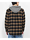 Vans Parkway II Black & Yellow Woven Hooded Flannel Shirt - Thumbnail image 2 of 4