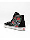 Vans Sk8-Hi Rose Skulls Black Skate Shoes