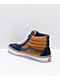 Vans Skate Sk8-Hi Reynolds zapatos de skate azul marino y marrón dorada