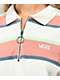 Vans Skate Stripe Pink, White & Green Crop Polo Shirt