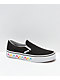 Vans Slip-On Black & Rainbow Checkerboard Skate Shoes