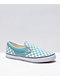 Vans Slip-On Delphinium Blue & White Checkerboard Skate Shoes - Thumbnail image 1 of 4
