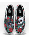 Vans Slip-On Rose Skulls Black, Red & Green Skate Shoes