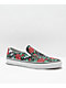 Vans Slip-On Rose Skulls Black, Red & Green Skate Shoes