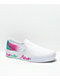 Vans Slip-On Spring Fade White, Pink & Green Platform Shoes
