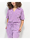Vans Teri V Neck Lavender Checkered Terry Cloth Polo Shirt - Thumbnail image 5 of 6