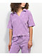 Vans Teri V Neck Lavender Checkered Terry Cloth Polo Shirt - Thumbnail image 1 of 6