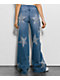 Vibrant miu Star Rhinestone Blue Wide Leg Jeans - Thumbnail image 2 of 3
