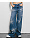 Vibrant miu Star Rhinestone Blue Wide Leg Jeans - Thumbnail image 1 of 3