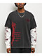 Vitriol Brutal Grey & Off White 2fer Long Sleeve T-Shirt - Thumbnail image 2 of 5