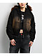 Vitriol Camden Cross Black Wash Crop Hooded Jacket - Thumbnail image 1 of 8
