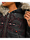 Vitriol Camden Cross Black Wash Faux Fur Crop Hooded Jacket - Thumbnail image 3 of 7