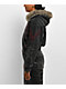 Vitriol Camden Cross Black Wash Faux Fur Crop Hooded Jacket - Thumbnail image 6 of 7