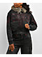 Vitriol Camden Cross Black Wash Faux Fur Crop Hooded Jacket - Thumbnail image 1 of 7