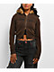 Vitriol Cole Brown Faux Fur Crop Zip Sweater - Thumbnail image 2 of 7