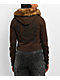 Vitriol Cole Brown Faux Fur Crop Zip Sweater - Thumbnail image 1 of 7