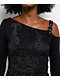 Vitriol Colette Off Shoulder Black Long Sleeve Crop T-Shirt - Thumbnail image 3 of 8