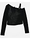 Vitriol Colette Off Shoulder Black Long Sleeve Crop T-Shirt - Thumbnail image 5 of 8