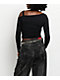Vitriol Colette Off The Shoulder Black Crop Long Sleeve T-Shirt - Thumbnail image 2 of 6