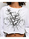 Vitriol Cyber Angst White Long Sleeve Crop T-Shirt - Thumbnail image 3 of 4
