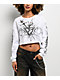 Vitriol Cyber Angst White Long Sleeve Crop T-Shirt - Thumbnail image 1 of 4