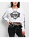 Vitriol Cyber Chrome White Long Sleeve Crop T-Shirt - Thumbnail image 1 of 4
