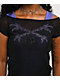 Vitriol Dakota Black & Purple Layered Mesh Crop Top - Thumbnail image 3 of 6