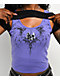 Vitriol Dakota Black & Purple Layered Mesh Crop Top - Thumbnail image 4 of 6