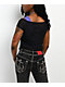 Vitriol Dakota Black & Purple Layered Mesh Crop Top - Thumbnail image 2 of 6