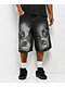 Vitriol Drained Black Wash Ultra Wide Shorts