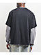 Vitriol Feral Friends Black Wash & Grey 2fer Long Sleeve T-Shirt - Thumbnail image 2 of 5