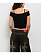 Vitriol Keeli Skeleton Off The Shoulder Black Crop Top  - Thumbnail image 2 of 4