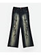 Vitriol Kids Abyss Grime Dark Blue Wash Flared Jeans - Thumbnail image 1 of 4